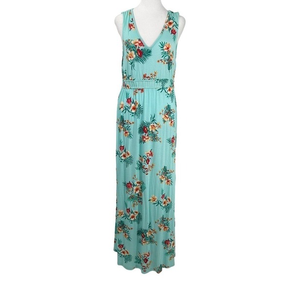 Olive+Oak Orchard Mint Floral Sleeveless V Neck Maxi Size Large - Picture 14 of 15